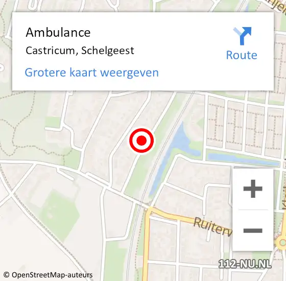 Locatie op kaart van de 112 melding: Ambulance Castricum, Schelgeest op 20 november 2023 11:01