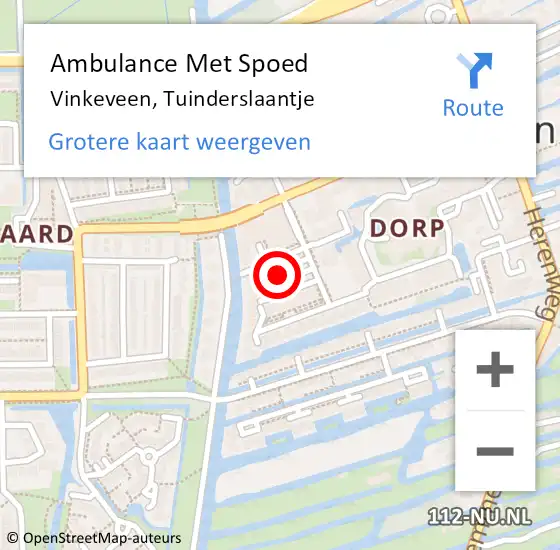 Locatie op kaart van de 112 melding: Ambulance Met Spoed Naar Vinkeveen, Tuinderslaantje op 20 november 2023 11:01