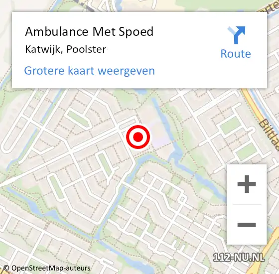 Locatie op kaart van de 112 melding: Ambulance Met Spoed Naar Katwijk, Poolster op 20 november 2023 11:47