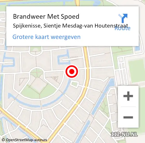 Locatie op kaart van de 112 melding: Brandweer Met Spoed Naar Spijkenisse, Sientje Mesdag-van Houtenstraat op 20 november 2023 11:59