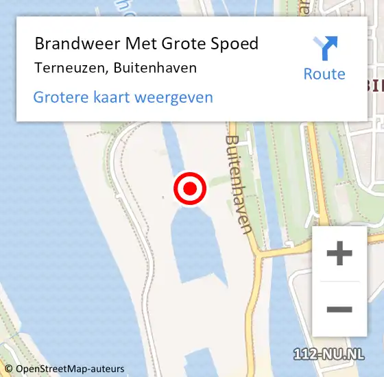 Locatie op kaart van de 112 melding: Brandweer Met Grote Spoed Naar Terneuzen, Buitenhaven op 20 november 2023 12:24