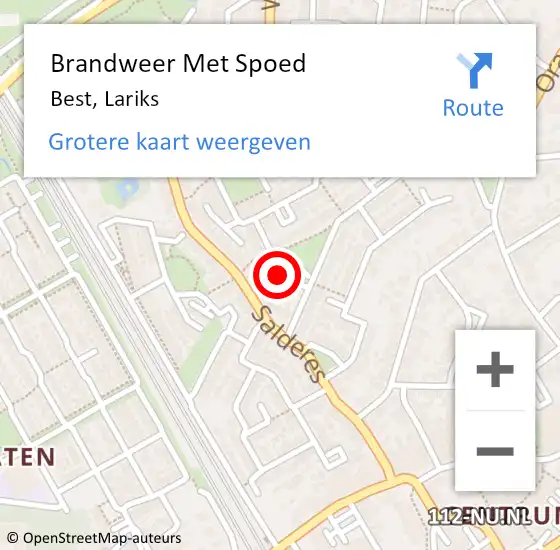 Locatie op kaart van de 112 melding: Brandweer Met Spoed Naar Best, Lariks op 20 november 2023 13:13