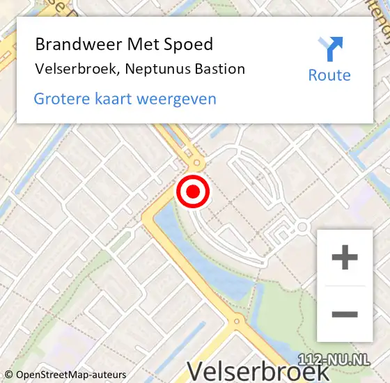 Locatie op kaart van de 112 melding: Brandweer Met Spoed Naar Velserbroek, Neptunus Bastion op 20 november 2023 13:20