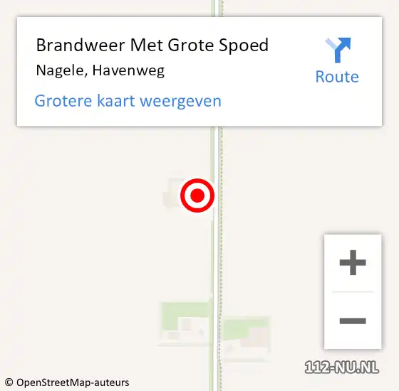 Locatie op kaart van de 112 melding: Brandweer Met Grote Spoed Naar Nagele, Havenweg op 20 november 2023 14:03