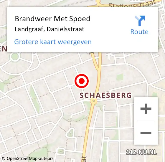 Locatie op kaart van de 112 melding: Brandweer Met Spoed Naar Landgraaf, Daniëlsstraat op 20 november 2023 16:17