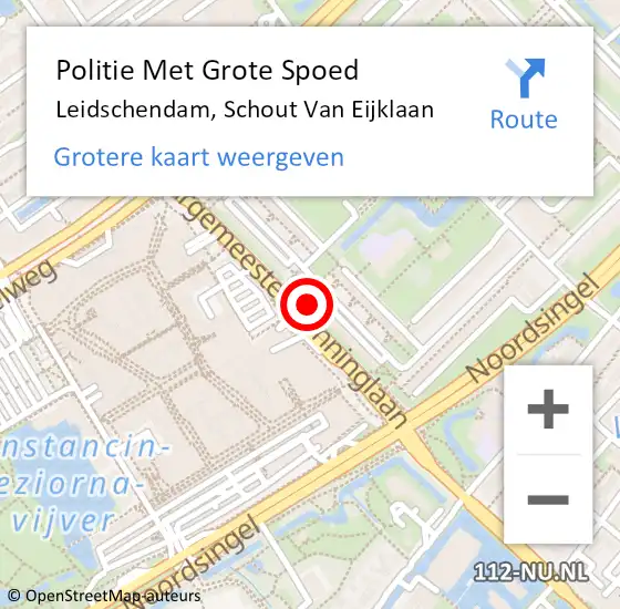 Locatie op kaart van de 112 melding: Politie Met Grote Spoed Naar Leidschendam, Schout Van Eijklaan op 20 november 2023 16:39