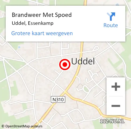 Locatie op kaart van de 112 melding: Brandweer Met Spoed Naar Uddel, Essenkamp op 20 november 2023 16:42