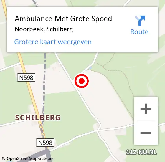 Locatie op kaart van de 112 melding: Ambulance Met Grote Spoed Naar Noorbeek, Schilberg op 16 september 2014 00:57