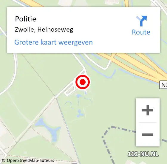 Locatie op kaart van de 112 melding: Politie Zwolle, Heinoseweg op 20 november 2023 17:08