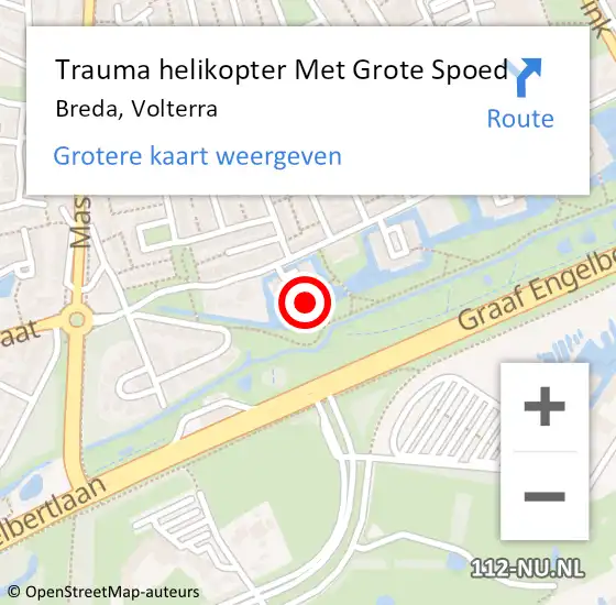 Locatie op kaart van de 112 melding: Trauma helikopter Met Grote Spoed Naar Breda, Volterra op 20 november 2023 17:27