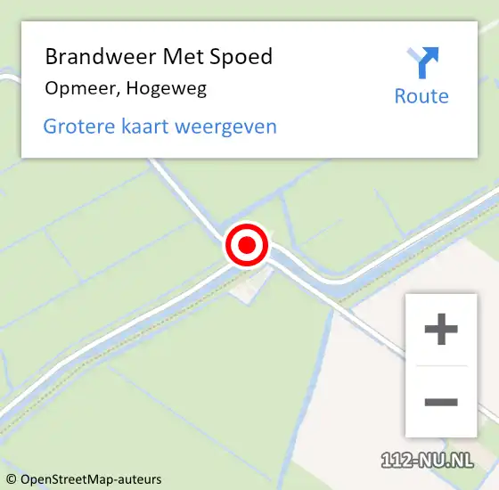 Locatie op kaart van de 112 melding: Brandweer Met Spoed Naar Opmeer, Hogeweg op 20 november 2023 17:28