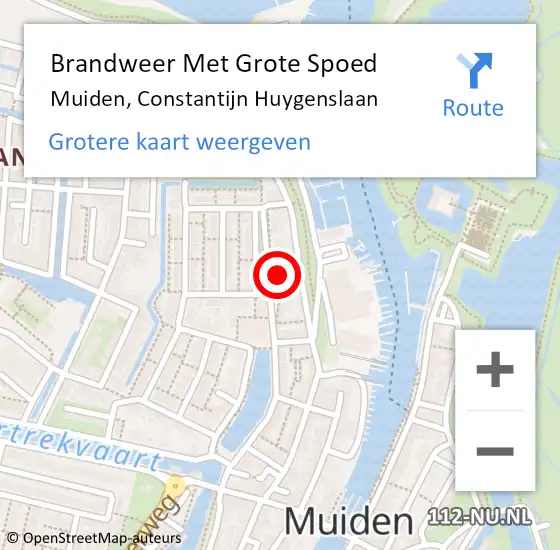 Locatie op kaart van de 112 melding: Brandweer Met Grote Spoed Naar Muiden, Constantijn Huygenslaan op 20 november 2023 17:43