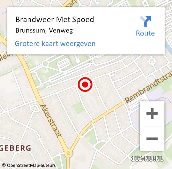 Locatie op kaart van de 112 melding: Brandweer Met Spoed Naar Brunssum, Venweg op 20 november 2023 18:18