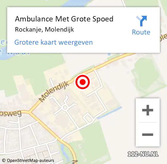 Locatie op kaart van de 112 melding: Ambulance Met Grote Spoed Naar Rockanje, Molendijk op 20 november 2023 19:06
