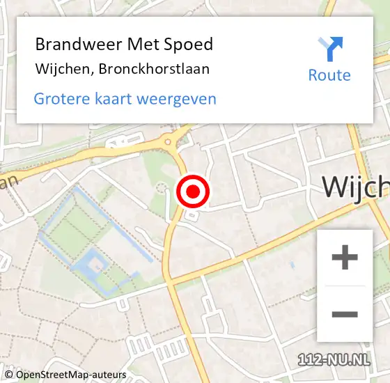 Locatie op kaart van de 112 melding: Brandweer Met Spoed Naar Wijchen, Bronckhorstlaan op 20 november 2023 19:36