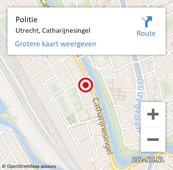 Locatie op kaart van de 112 melding: Politie Utrecht, Catharijnesingel op 20 november 2023 20:13