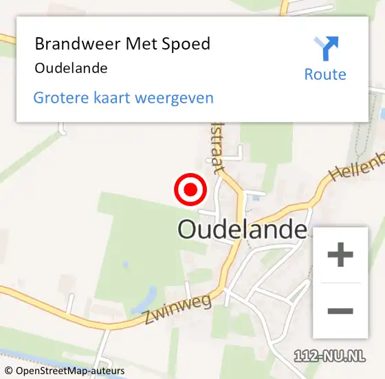 Locatie op kaart van de 112 melding: Brandweer Met Spoed Naar Oudelande op 14 oktober 2013 16:53