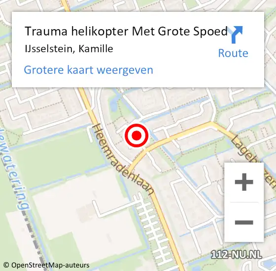 Locatie op kaart van de 112 melding: Trauma helikopter Met Grote Spoed Naar IJsselstein, Kamille op 20 november 2023 21:06