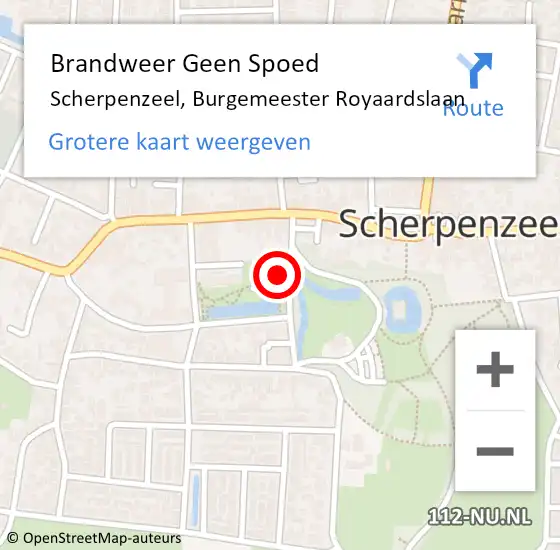 Locatie op kaart van de 112 melding: Brandweer Geen Spoed Naar Scherpenzeel, Burgemeester Royaardslaan op 20 november 2023 22:51