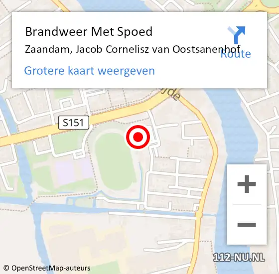 Locatie op kaart van de 112 melding: Brandweer Met Spoed Naar Zaandam, Jacob Cornelisz van Oostsanenhof op 21 november 2023 01:29