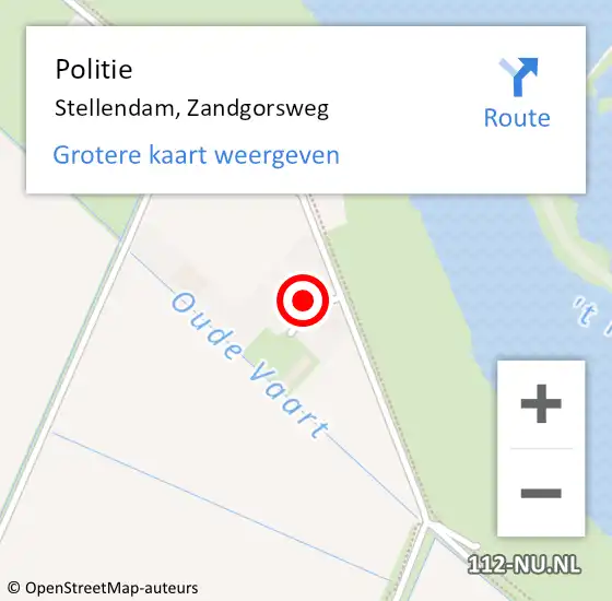 Locatie op kaart van de 112 melding: Politie Stellendam, Zandgorsweg op 21 november 2023 02:34