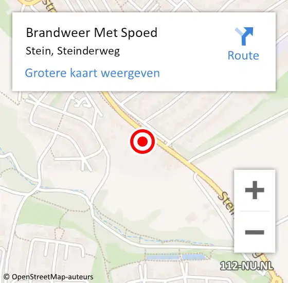 Locatie op kaart van de 112 melding: Brandweer Met Spoed Naar Stein, Steinderweg op 21 november 2023 03:37