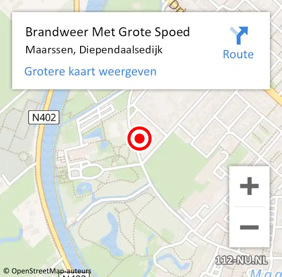 Locatie op kaart van de 112 melding: Brandweer Met Grote Spoed Naar Maarssen, Diependaalsedijk op 21 november 2023 03:57