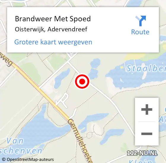 Locatie op kaart van de 112 melding: Brandweer Met Spoed Naar Oisterwijk, Adervendreef op 21 november 2023 05:13