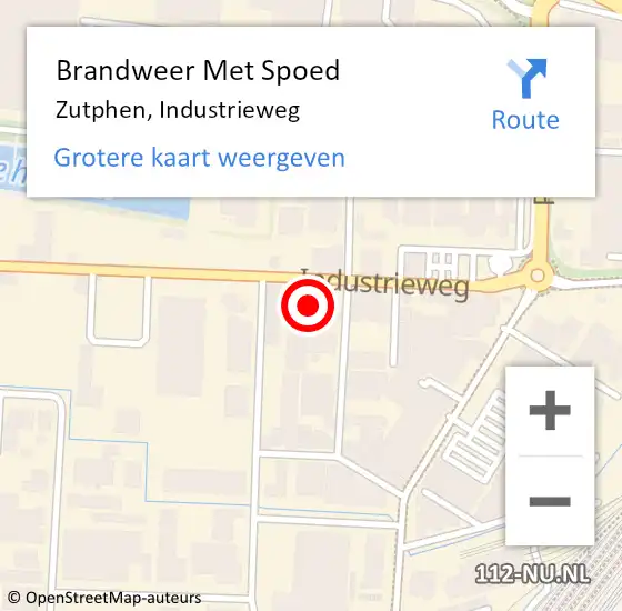 Locatie op kaart van de 112 melding: Brandweer Met Spoed Naar Zutphen, Industrieweg op 21 november 2023 06:57