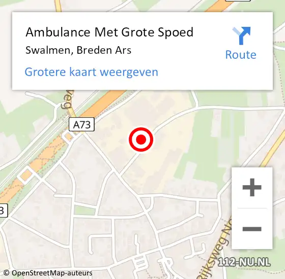 Locatie op kaart van de 112 melding: Ambulance Met Grote Spoed Naar Swalmen, Breden Ars op 21 november 2023 07:43