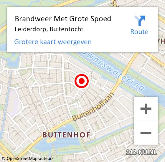 Locatie op kaart van de 112 melding: Brandweer Met Grote Spoed Naar Leiderdorp, Buitentocht op 21 november 2023 08:14