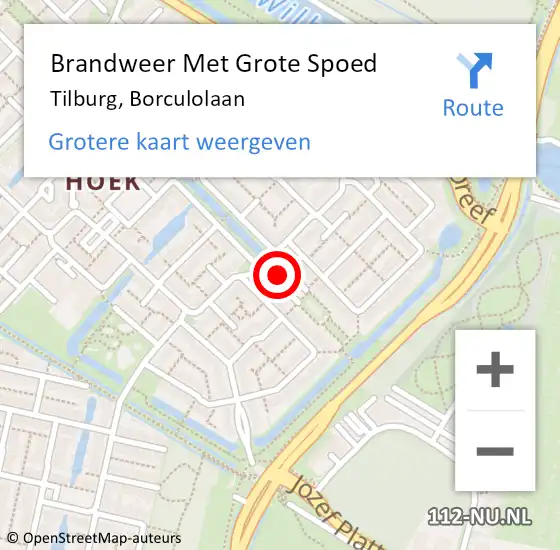 Locatie op kaart van de 112 melding: Brandweer Met Grote Spoed Naar Tilburg, Borculolaan op 21 november 2023 08:53