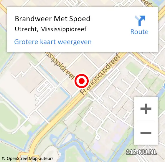 Locatie op kaart van de 112 melding: Brandweer Met Spoed Naar Utrecht, Mississippidreef op 21 november 2023 09:43