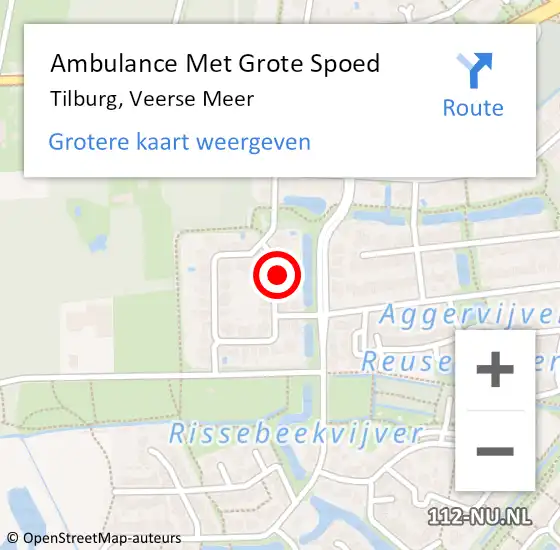 Locatie op kaart van de 112 melding: Ambulance Met Grote Spoed Naar Tilburg, Veerse Meer op 16 september 2014 06:05