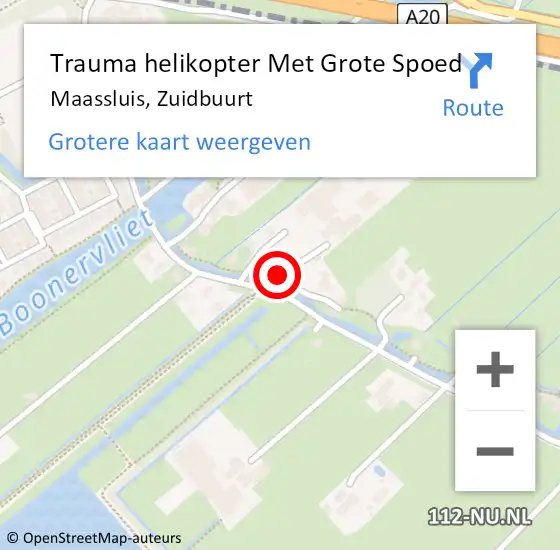 Locatie op kaart van de 112 melding: Trauma helikopter Met Grote Spoed Naar Maassluis, Zuidbuurt op 21 november 2023 10:07