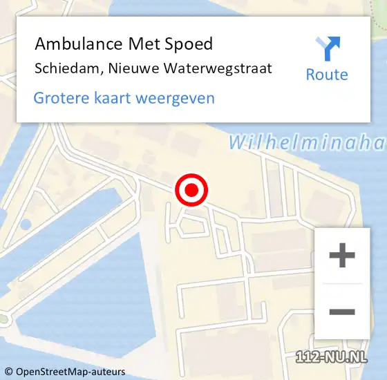 Locatie op kaart van de 112 melding: Ambulance Met Spoed Naar Schiedam, Nieuwe Waterwegstraat op 21 november 2023 10:36