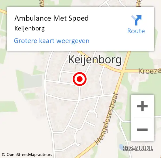 Locatie op kaart van de 112 melding: Ambulance Met Spoed Naar Keijenborg op 21 november 2023 10:59
