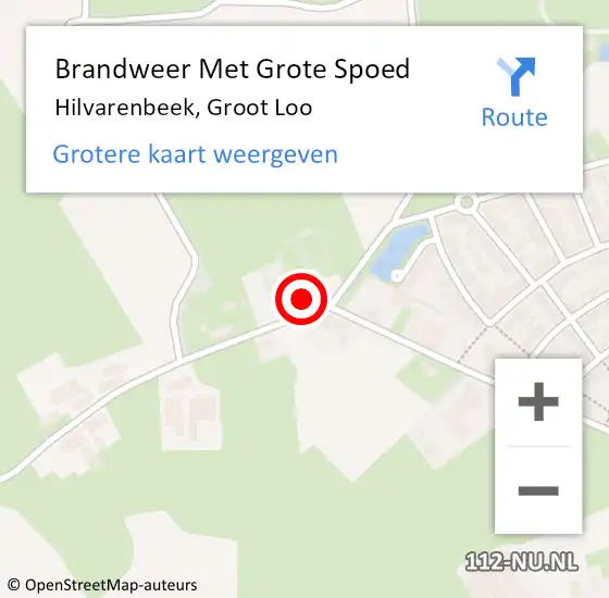 Locatie op kaart van de 112 melding: Brandweer Met Grote Spoed Naar Hilvarenbeek, Groot Loo op 21 november 2023 11:45