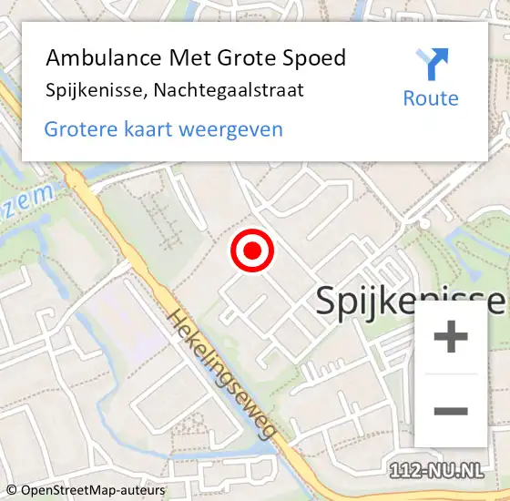 Locatie op kaart van de 112 melding: Ambulance Met Grote Spoed Naar Spijkenisse, Nachtegaalstraat op 21 november 2023 12:04