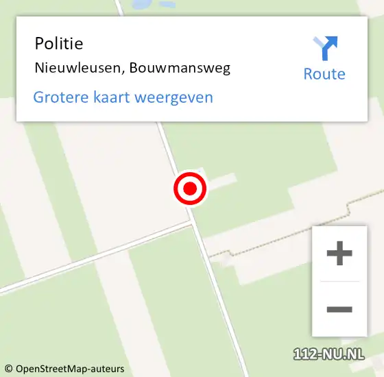 Locatie op kaart van de 112 melding: Politie Nieuwleusen, Bouwmansweg op 21 november 2023 12:33