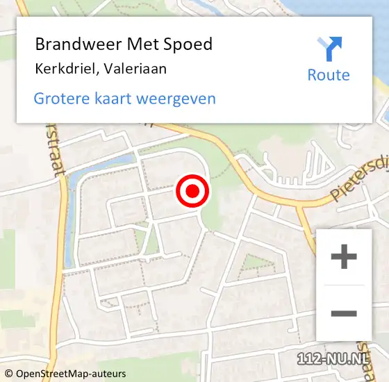 Locatie op kaart van de 112 melding: Brandweer Met Spoed Naar Kerkdriel, Valeriaan op 21 november 2023 12:44