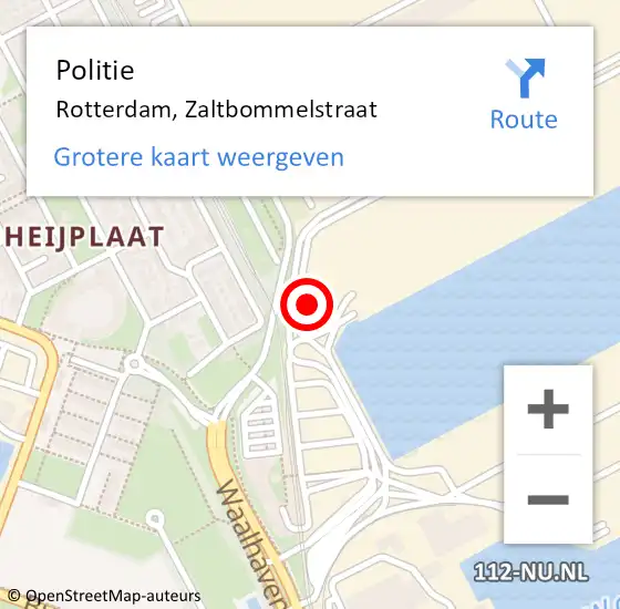 Locatie op kaart van de 112 melding: Politie Rotterdam, Zaltbommelstraat op 21 november 2023 12:46