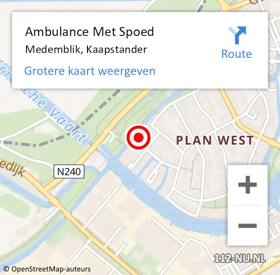 Locatie op kaart van de 112 melding: Ambulance Met Spoed Naar Medemblik, Kaapstander op 21 november 2023 12:48