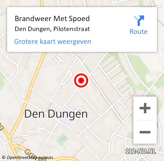 Locatie op kaart van de 112 melding: Brandweer Met Spoed Naar Den Dungen, Pilotenstraat op 21 november 2023 13:18