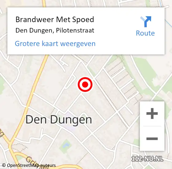 Locatie op kaart van de 112 melding: Brandweer Met Spoed Naar Den Dungen, Pilotenstraat op 21 november 2023 13:21