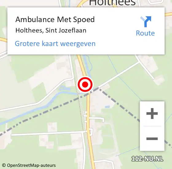 Locatie op kaart van de 112 melding: Ambulance Met Spoed Naar Holthees, Sint Jozeflaan op 16 september 2014 07:32