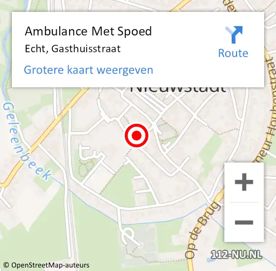 Locatie op kaart van de 112 melding: Ambulance Met Spoed Naar Echt, Gasthuisstraat op 21 november 2023 14:43