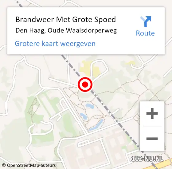 Locatie op kaart van de 112 melding: Brandweer Met Grote Spoed Naar Den Haag, Oude Waalsdorperweg op 21 november 2023 14:58
