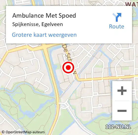 Locatie op kaart van de 112 melding: Ambulance Met Spoed Naar Spijkenisse, Egelveen op 21 november 2023 15:41