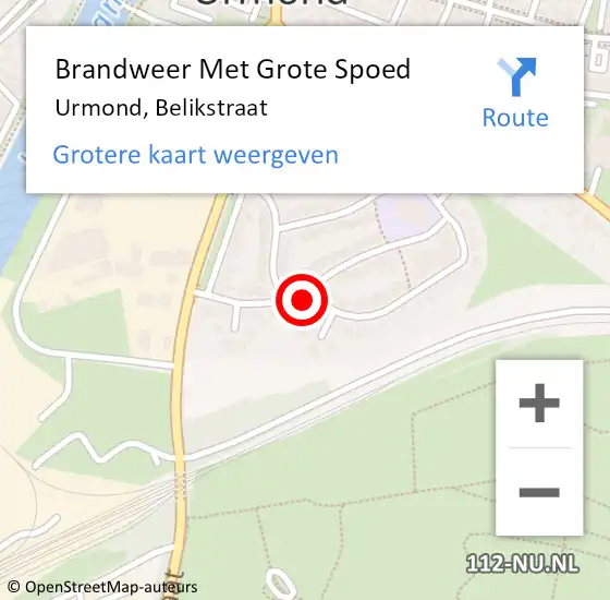 Locatie op kaart van de 112 melding: Brandweer Met Grote Spoed Naar Urmond, Belikstraat op 21 november 2023 16:13